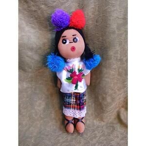 Vintage Handmade Mexican Folk Art Doll Collectible